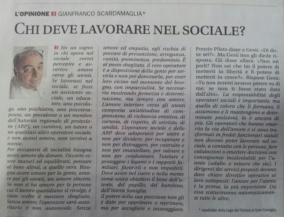 chi deve lavorare nel sociale